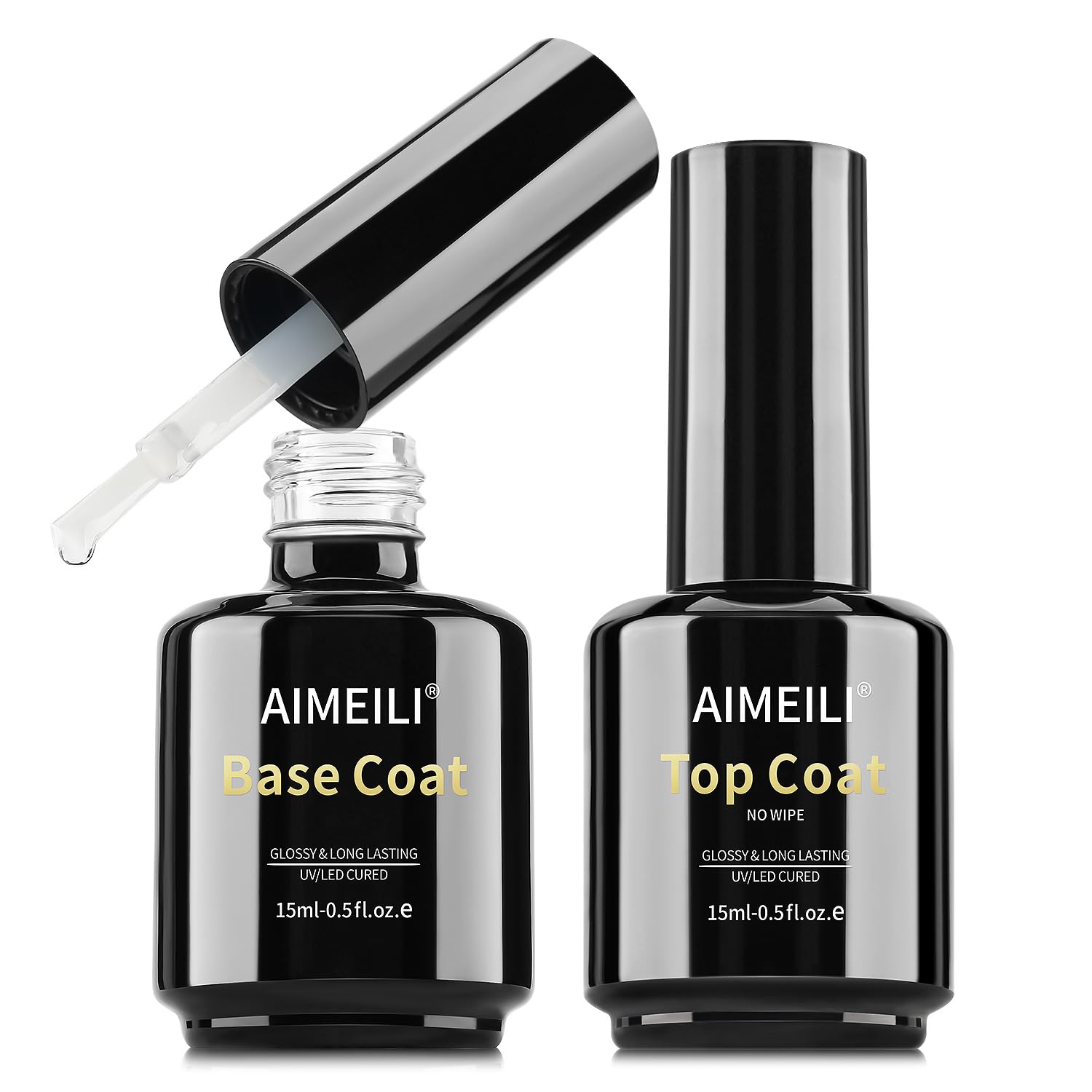 Kit base y capa superior de AIMEILI para una manicura duradera.
