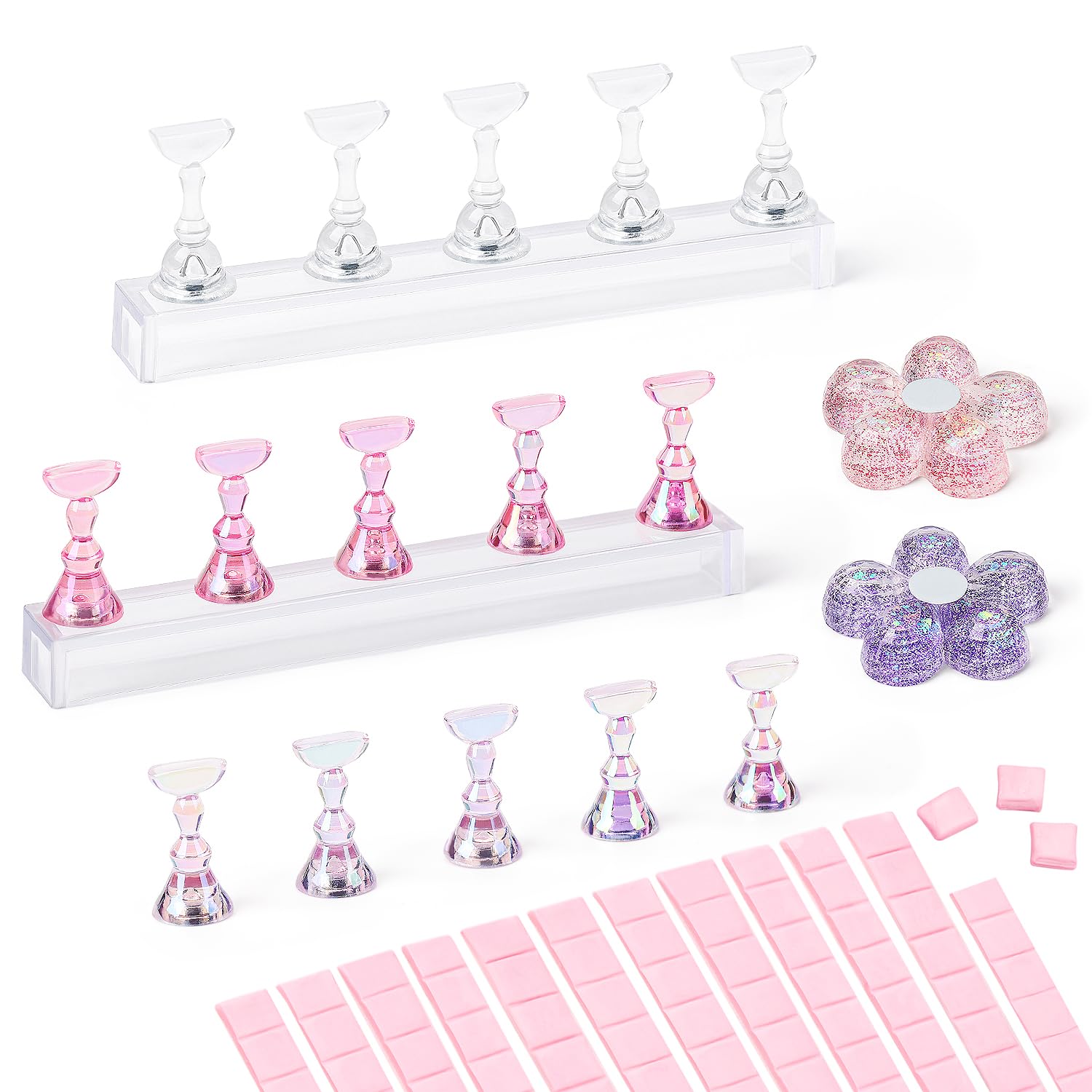 AIMEILI soporte de uñas práctica con base cristal grande, ideal para practicar diseños.