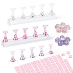 AIMEILI soporte de uñas práctica con base cristal grande, ideal para practicar diseños.