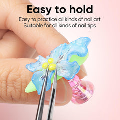 AIMEILI base en forma de flor para exhibir uñas y ideas de diseño.