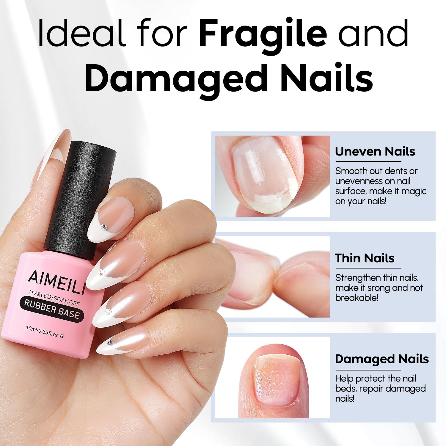 AIMEILI refuerzo de uñas durable para mayor resistencia