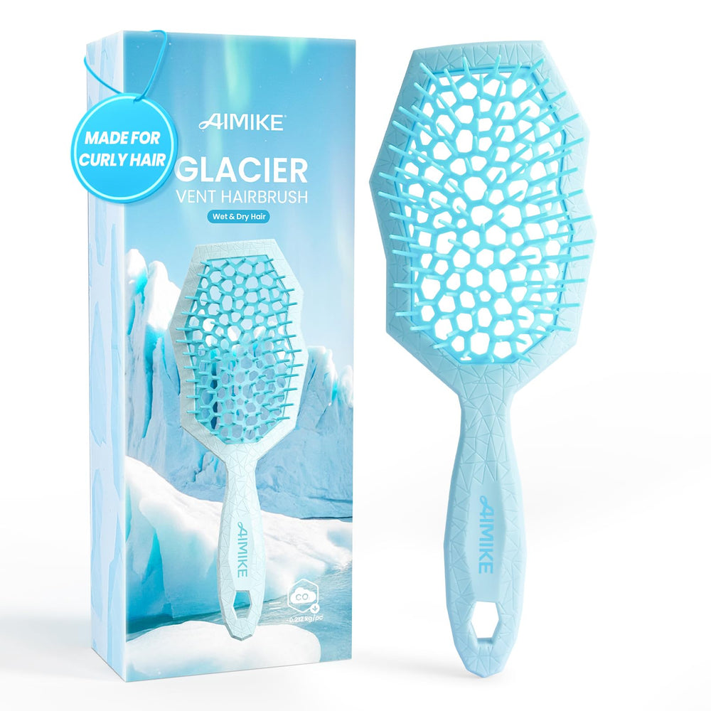 AIMIKE Glacier cepillo desenredante con textura de hielo para rizos definidos