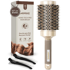 Cepillo redondo AIMIKE con cerámica nano-ionic para brillo intenso y suavidad.