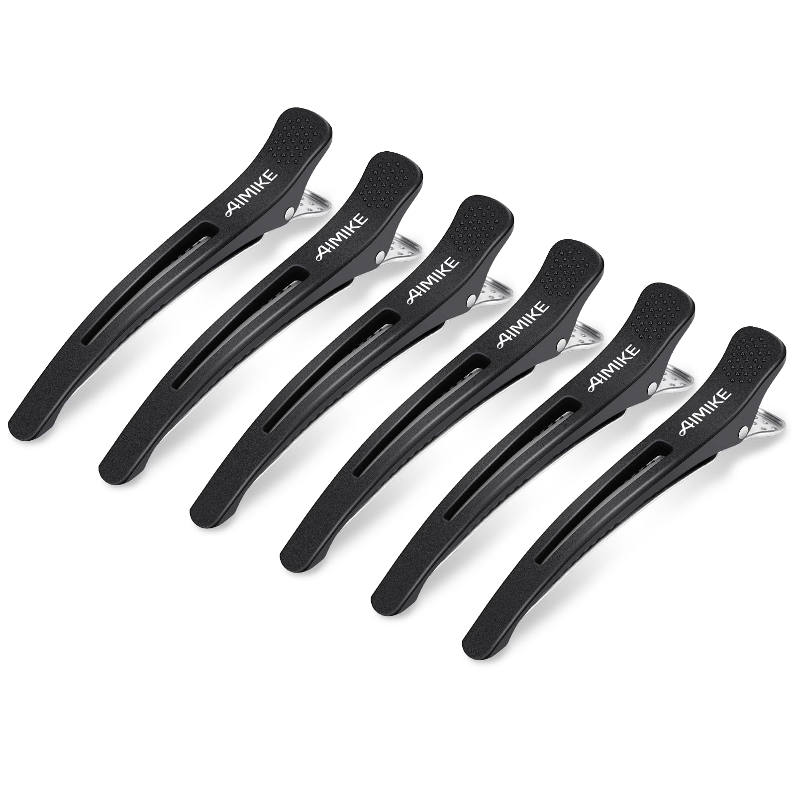 AIMIKE pinza cabello pato con silicona para agarre suave sin dañar el cabello.