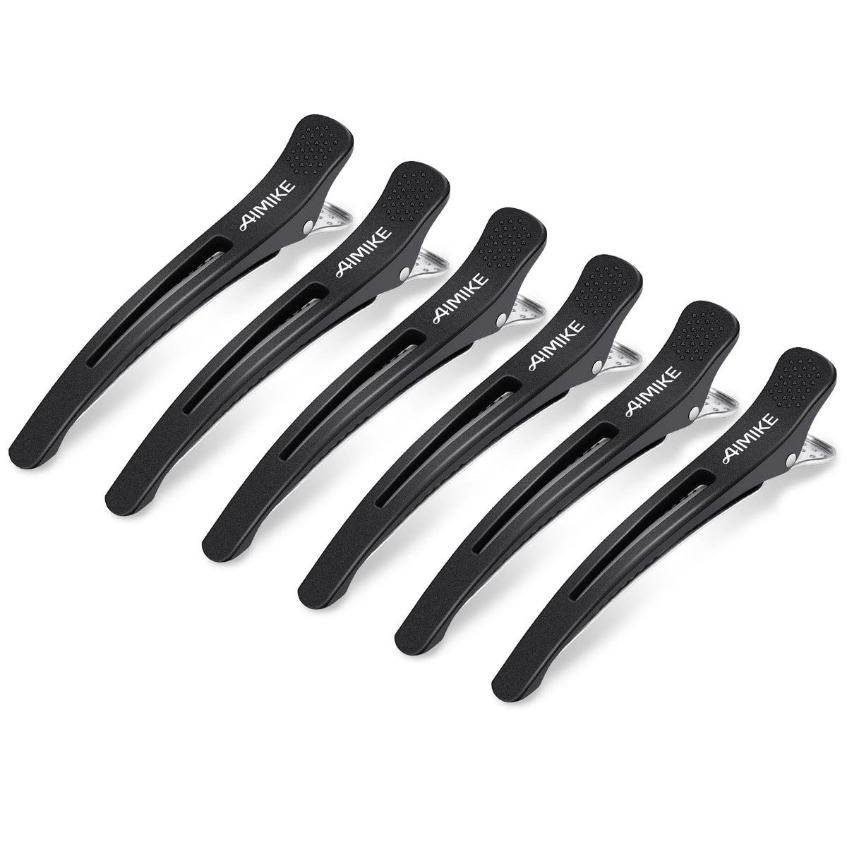 AIMIKE pinza cabello pato con silicona para agarre suave sin dañar el cabello.