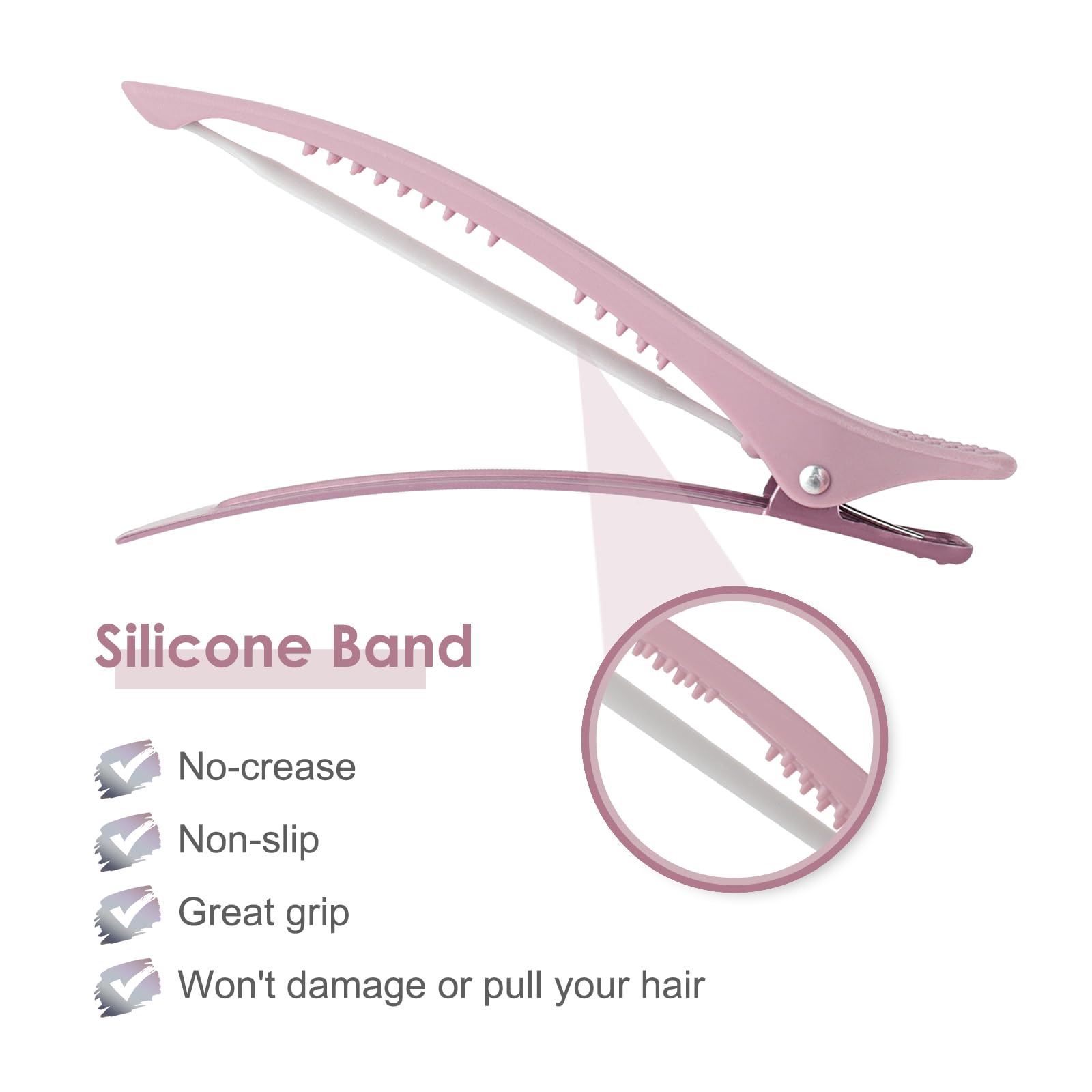 AIMIKE pinzas de sección con silicona, ideal para secado y rizos sin marcas.