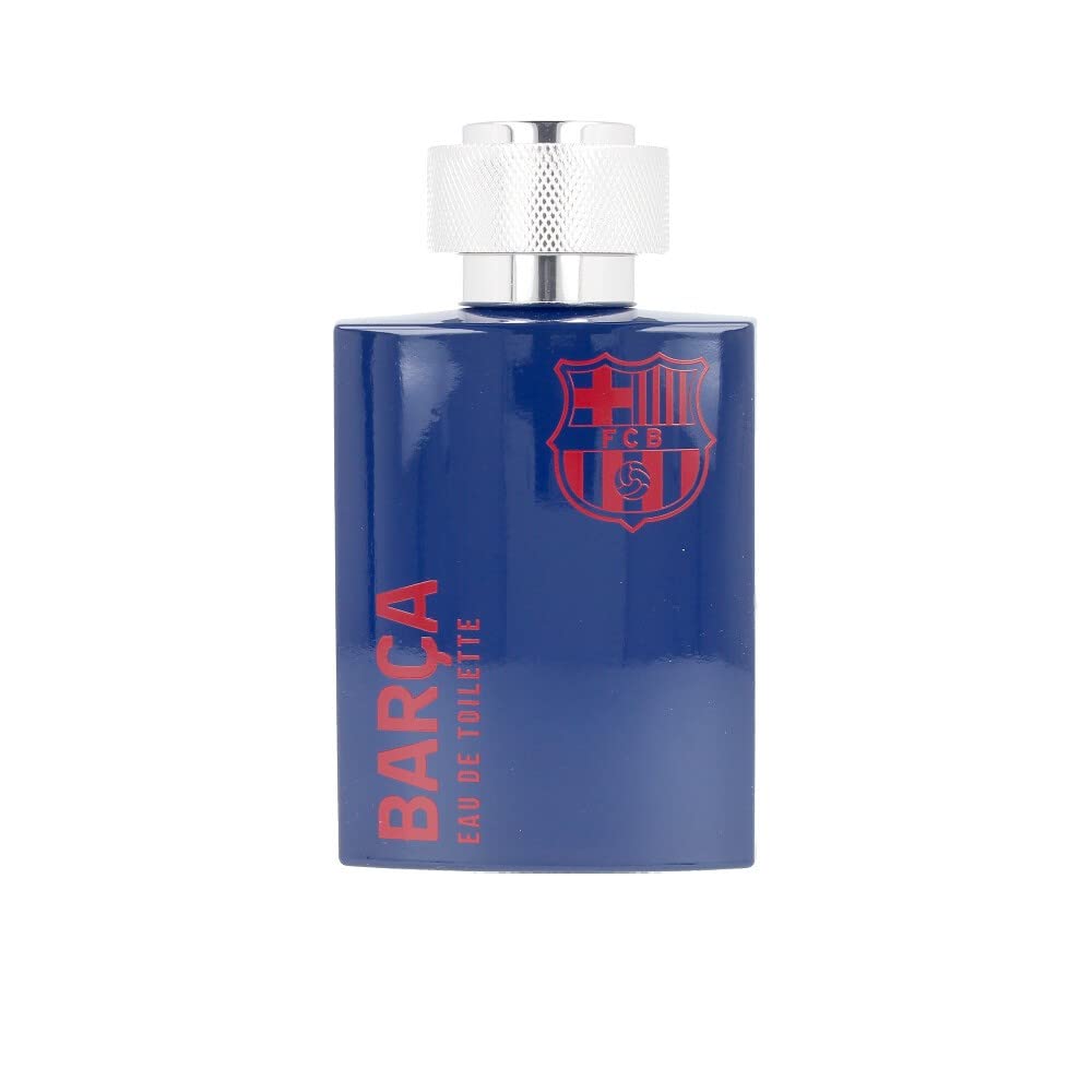 Air-Val Barcelona EDT, botella azul frontal, aroma distintivo para uso diario y fanáticos.