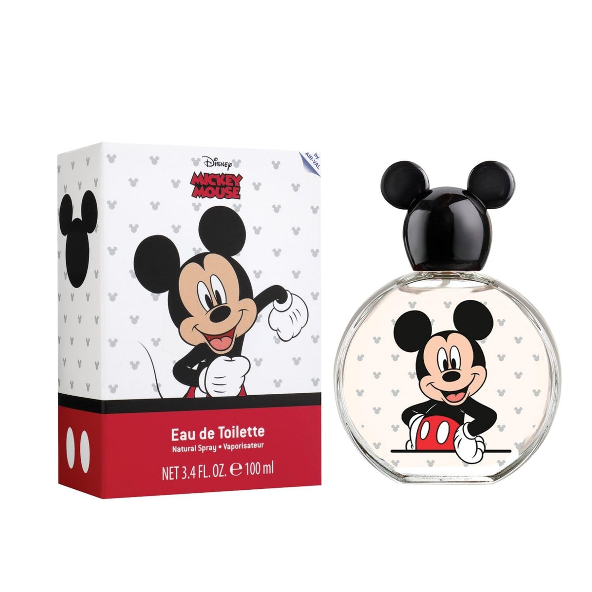 Air-Val Mickey Mouse fragancia botella, aroma cítrico suave para uso diario.