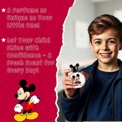 Air-Val Mickey Mouse fragancia etiqueta, etiqueta clara con aroma cítrico.