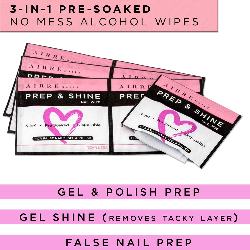 AIRRE NAILS Prep & Wipe limpieza de uñas y polvo para adherencia