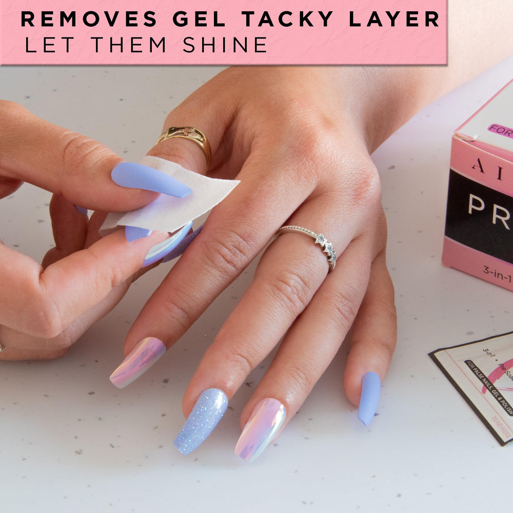 AIRRE NAILS Prep & Wipe sin fibras para evitar pelusa durante manicura