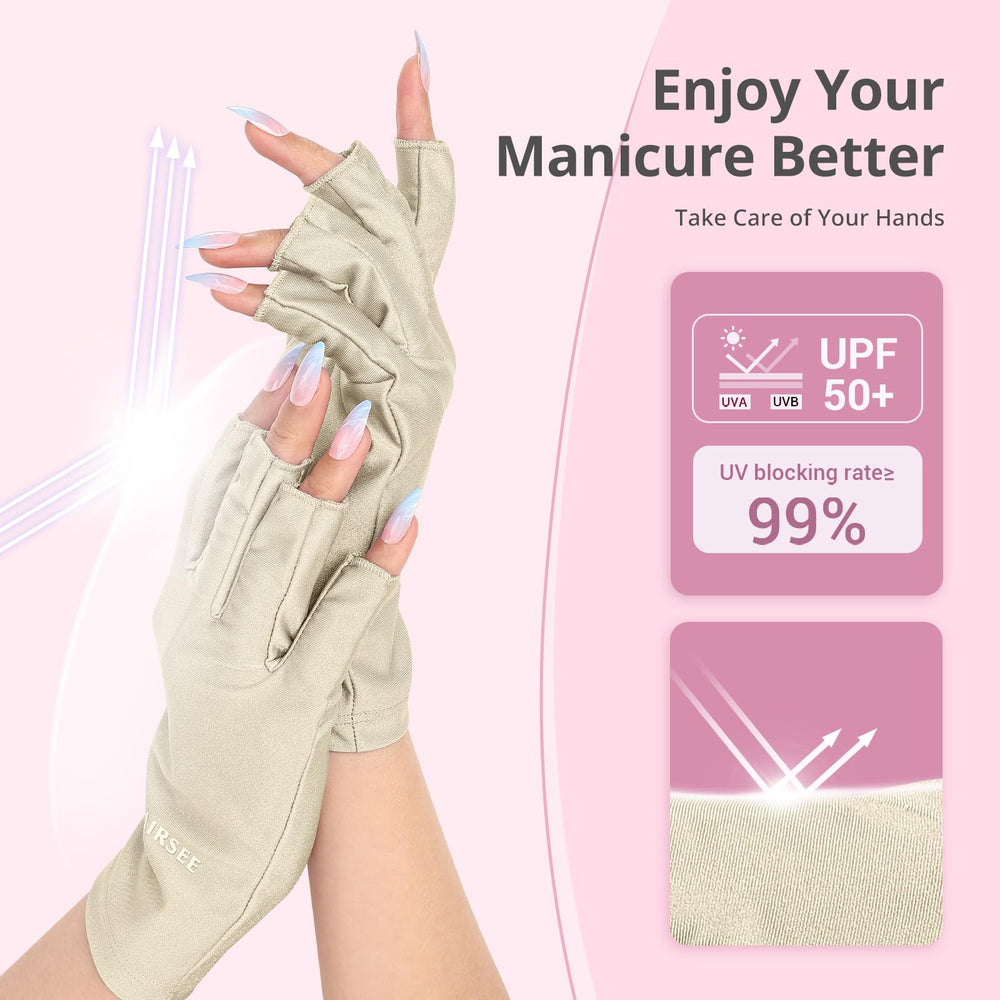 AIRSEE guantes UV50+ para uñas y arte de uñas