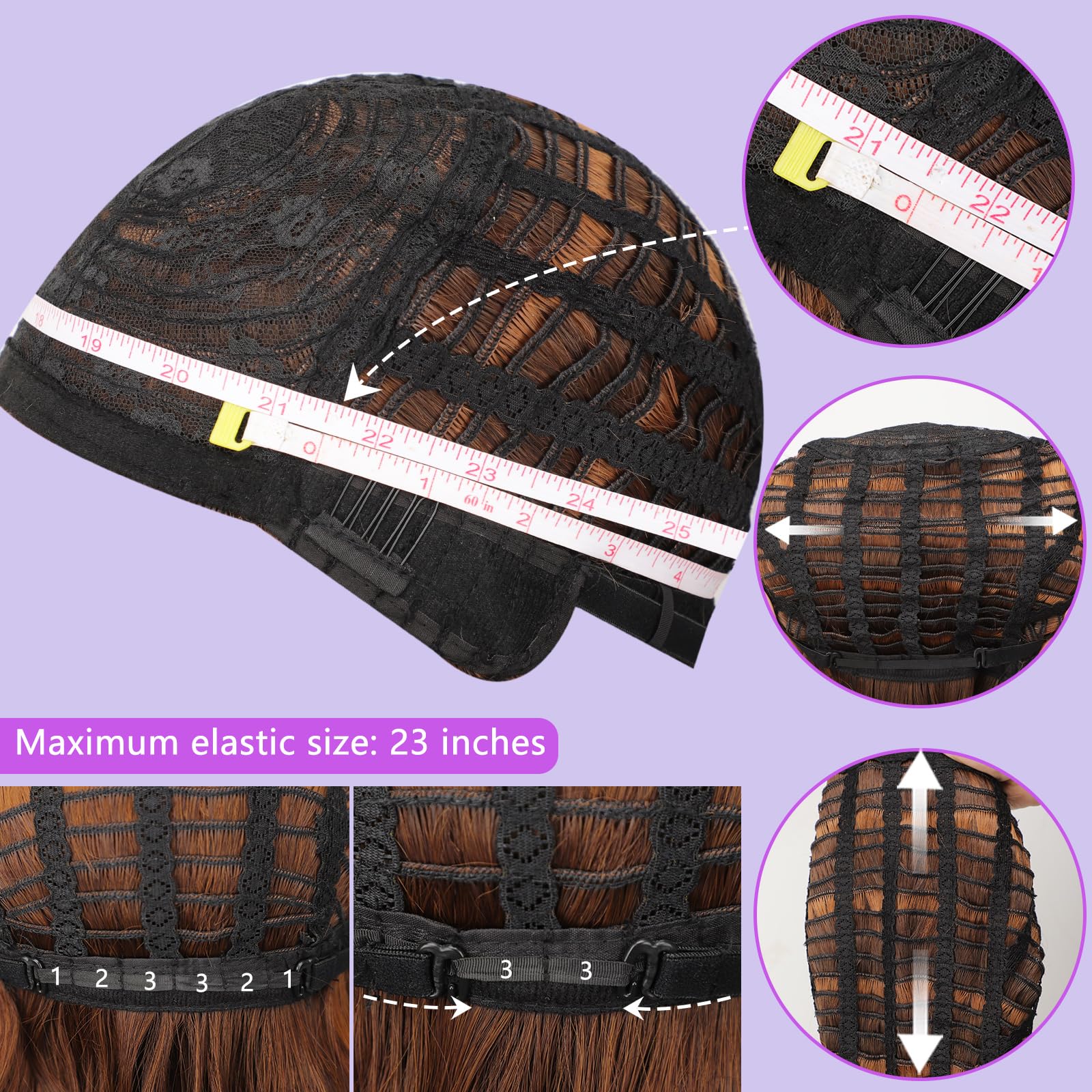 Peluca AISI HAIR cap de malla suave en marrón, sensación transpirable