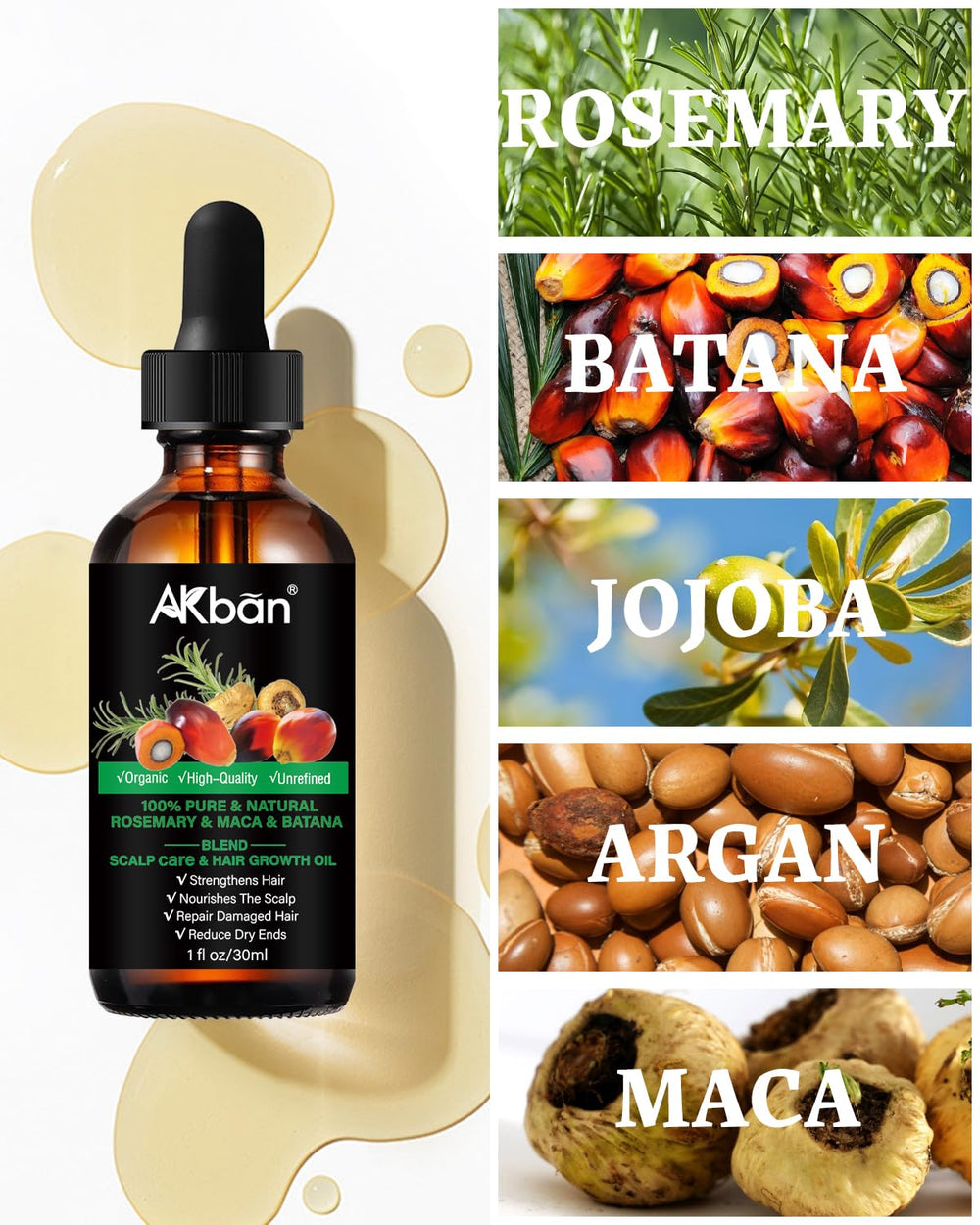 AKBAN rutina diaria de cuidado capilar para cabello suave y nutrido