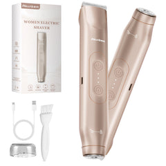 Akunbem bikini-trimmer dos-en-1 en acción para áreas sensibles con precisión.