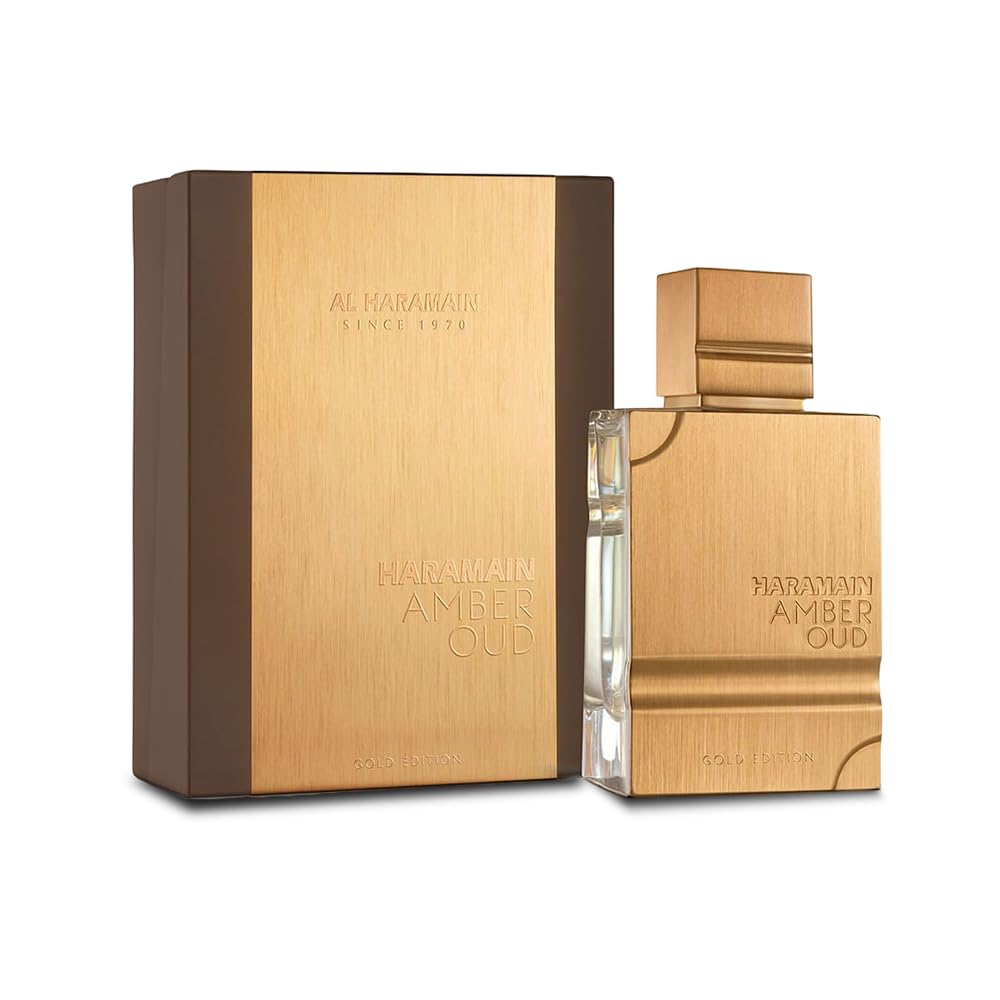 Al Haramain Amber Oud Gold Edition, frasco elegante para un aroma duradero y sofisticado.