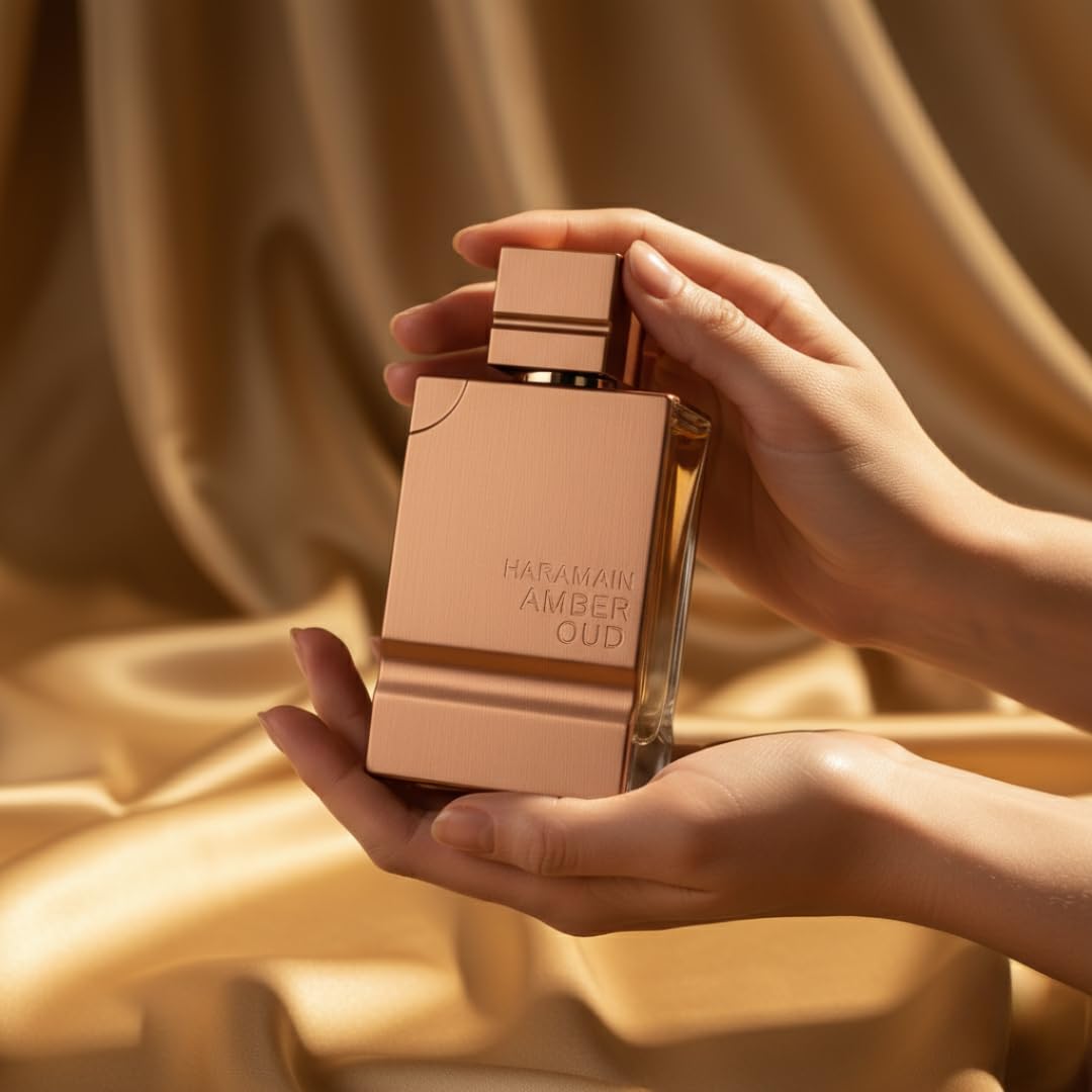 Al Haramain Amber Oud Gold Edition tapa visible con cierre seguro para viaje.