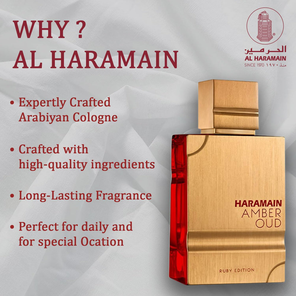 Al Haramain Amber Oud Ruby EDP, escena nocturna, aroma intenso para veladas.