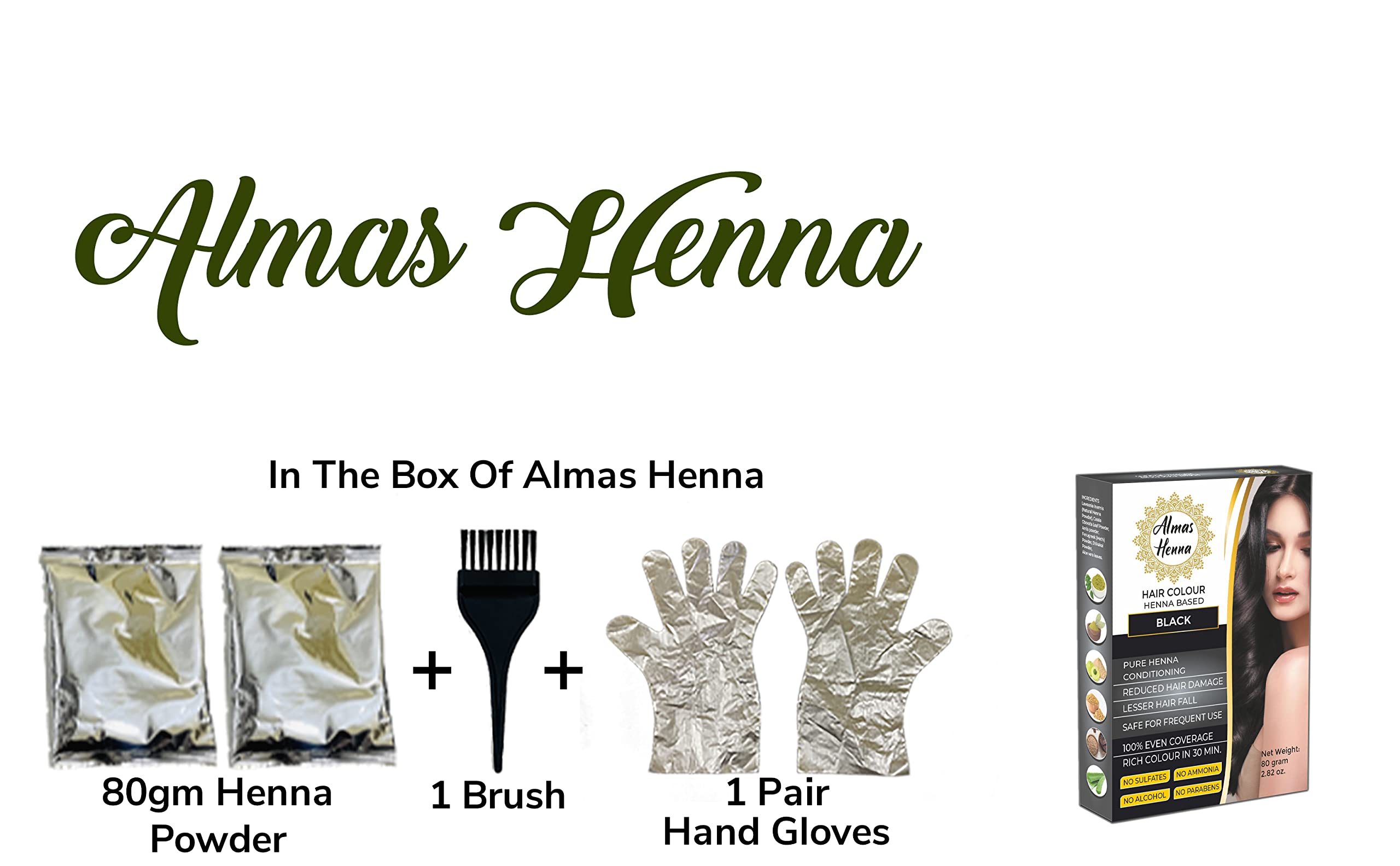 Al Hasnayn Enterprises Almas Henna cubre canas con color duradero.