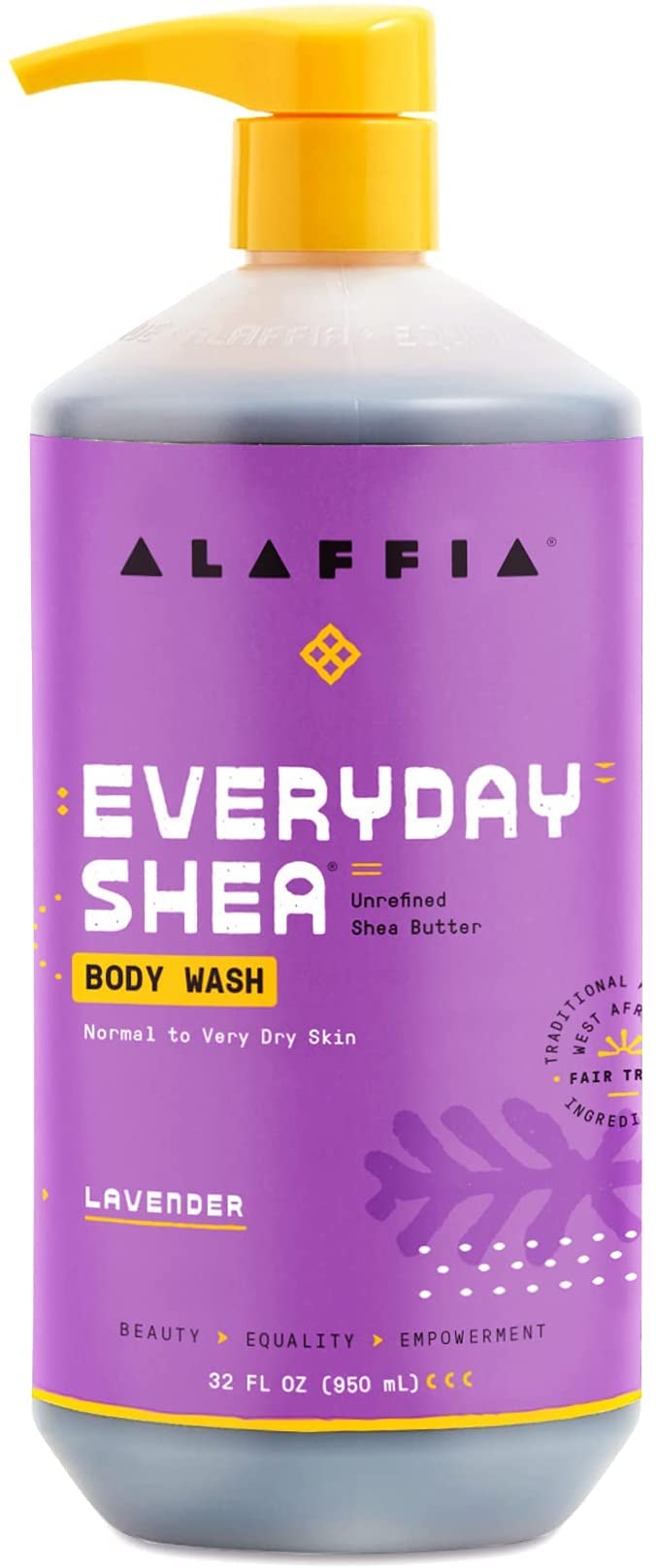 Alaffia body wash in bathroom setting for daily cleanse.