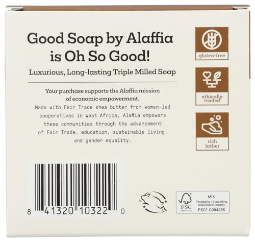 Alaffia jabón coco, barra con espuma cremosa para piel suave