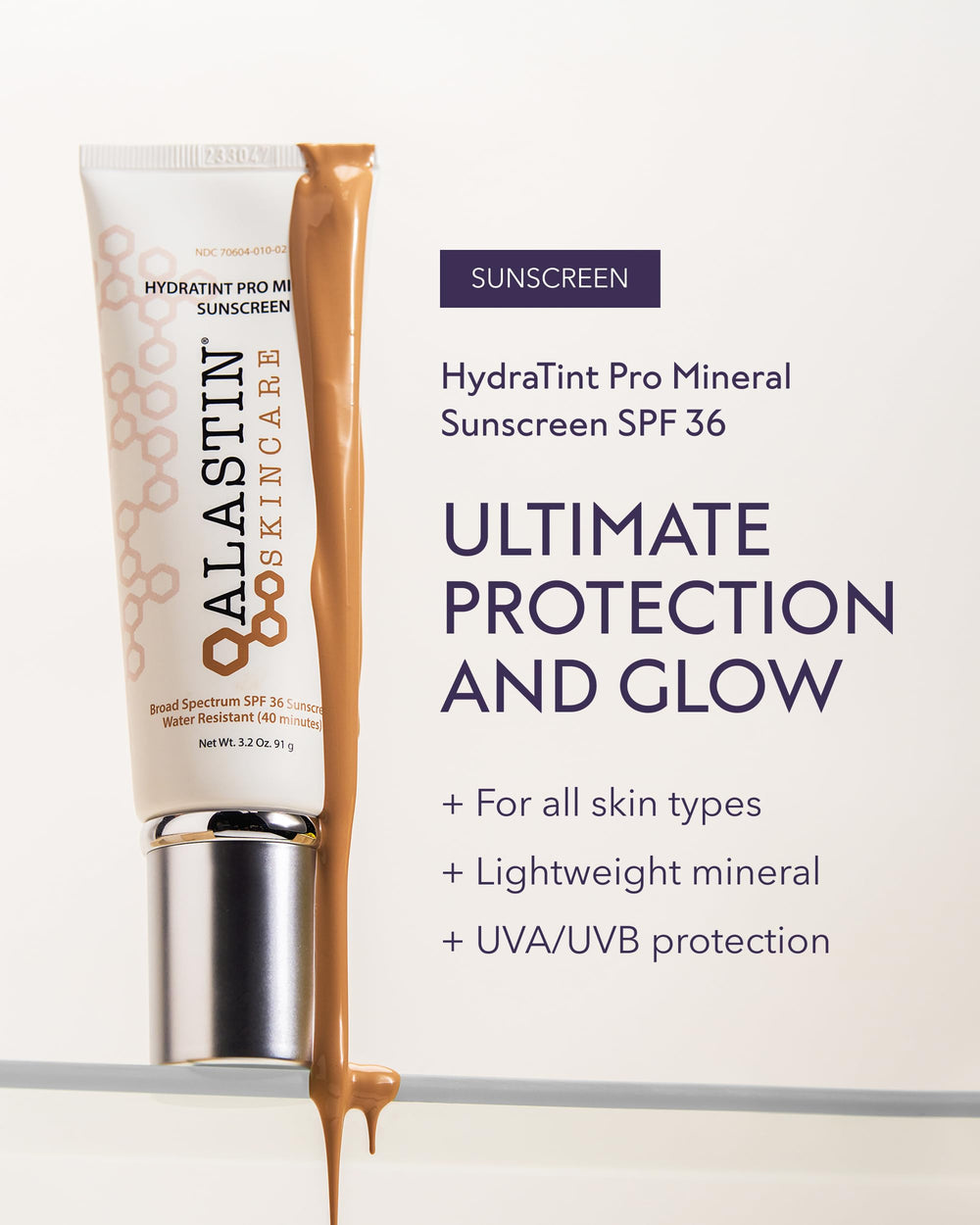 ALASTIN HydraTint Pro en el cuello para un acabado uniforme.
