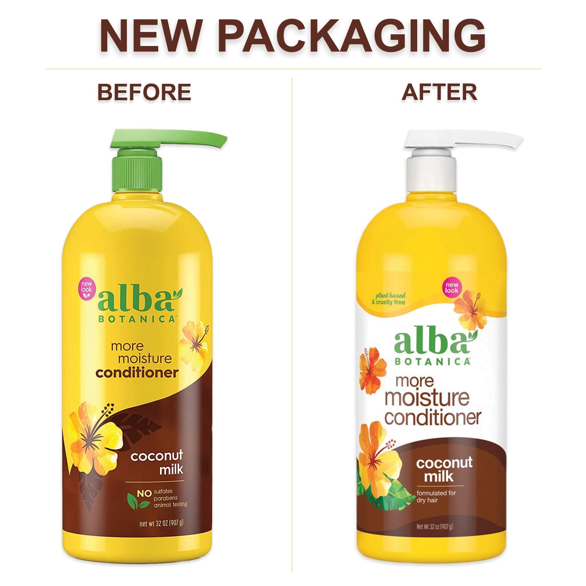 Alba Botanica Condicionador Envase Grande 32oz, ideal para uso familiar.