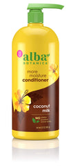 Alba Botanica Condicionador Leche de Coco, botella 32 oz, hidrata el cabello seco.