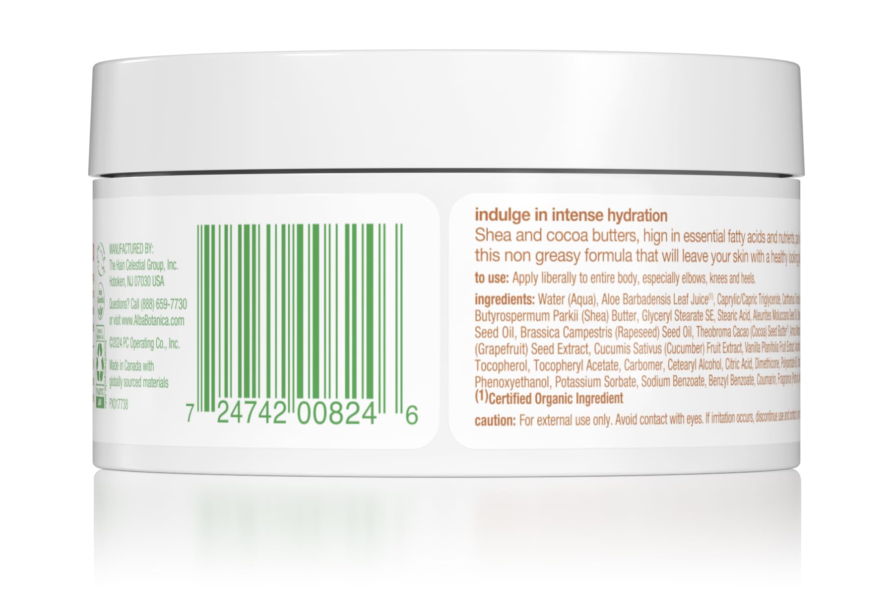Alba Botanica Mantequilla Corporal Batida: textura lujosa que suaviza codos y rodillas.