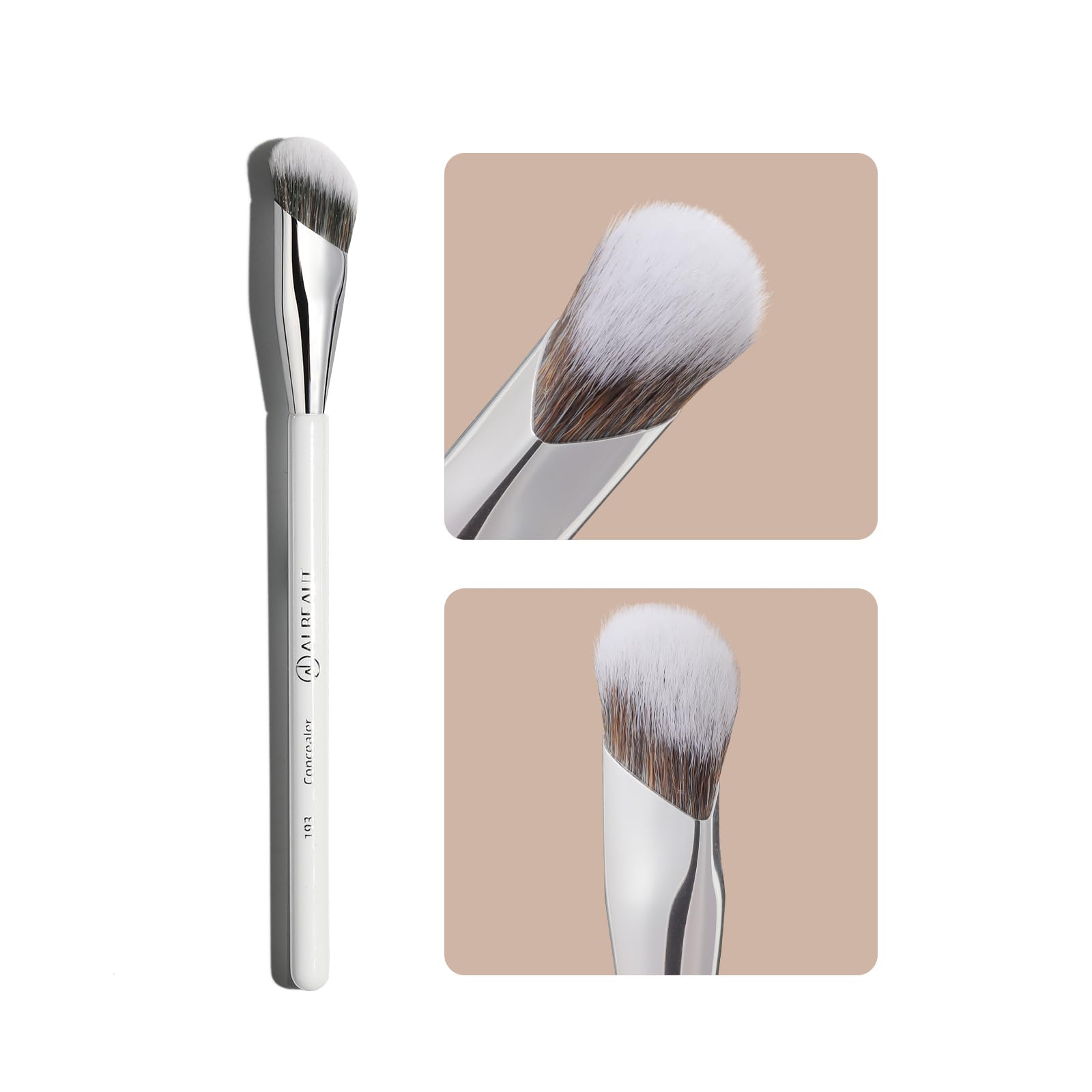 Albeaut brocha correctora angulada para ojos, precisión suave bajo los ojos.