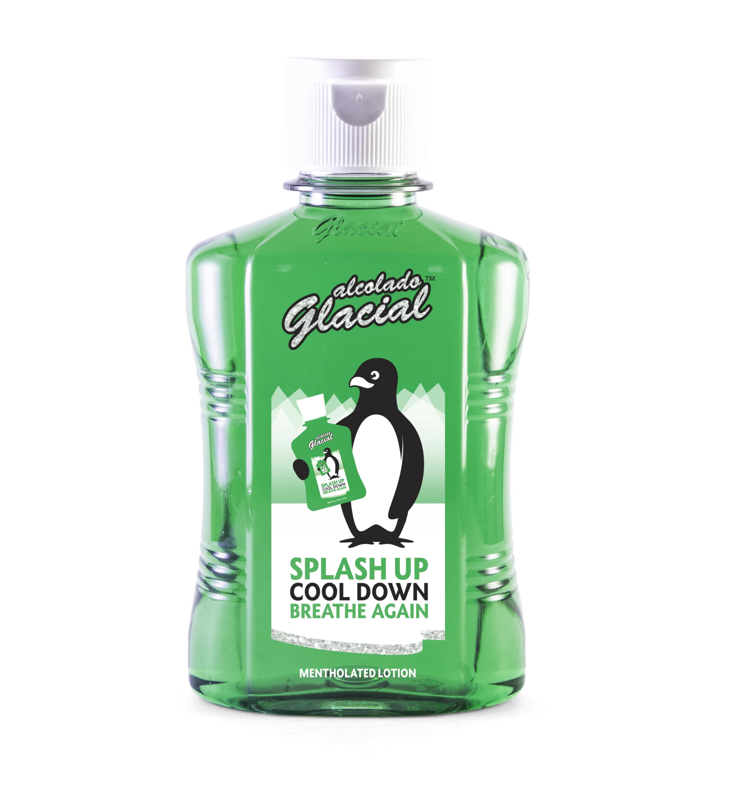 Alcolado Glacial etiqueta mentolada, aroma único para revitalizar el momento.