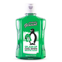 Alcolado Glacial loción mentolada, botella frontal, sensación refrescante al aplicar.