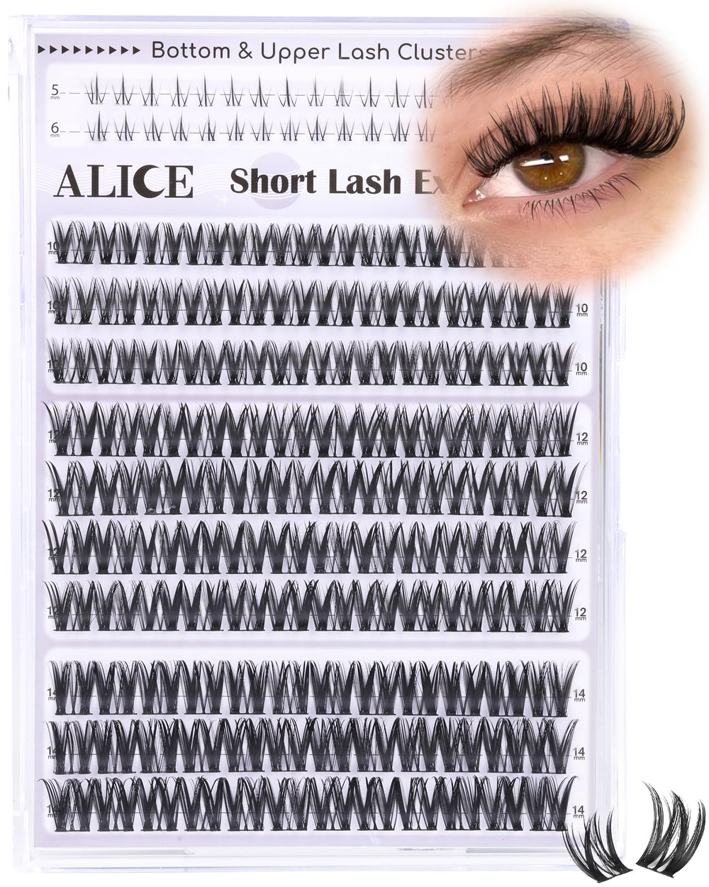 ALICE Flaunt Lash Clusters volumen y pestanas inferiores para marco de mirada