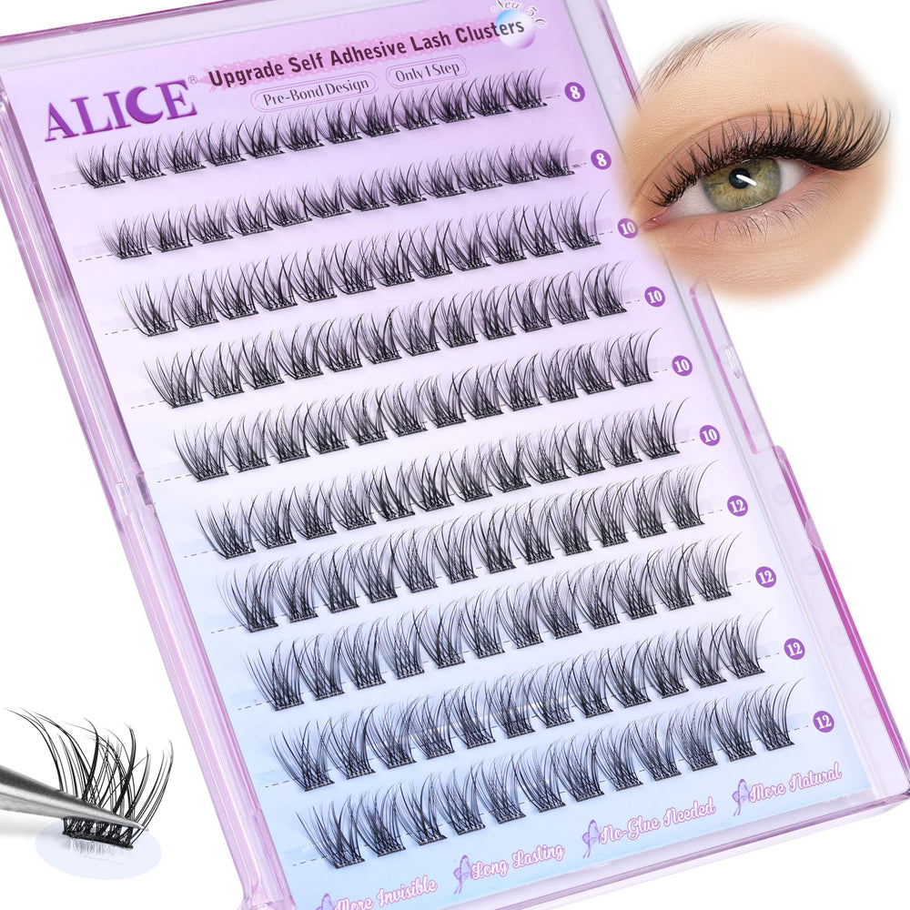 ALICE lash clusters with tweezers for precise, mess-free placement.