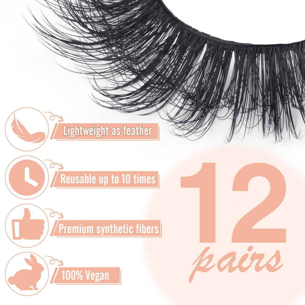 ALICROWN HAIR pestañas con efecto visón y curva C para un acabado elegante.