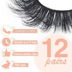 ALICROWN HAIR pestañas con efecto visón y curva C para un acabado elegante.