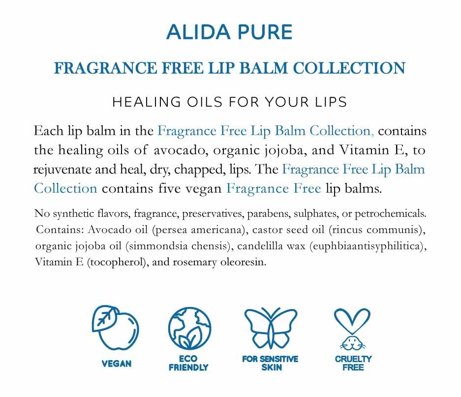 Aplicación nocturna suave de ALIDA PURE para labios durante la noche.