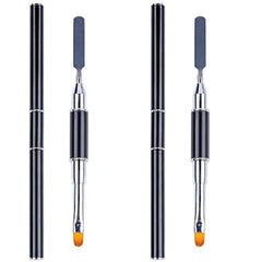 Aliotech brocha y picker de dos extremos en acero inoxidable para modelar gel con precisión