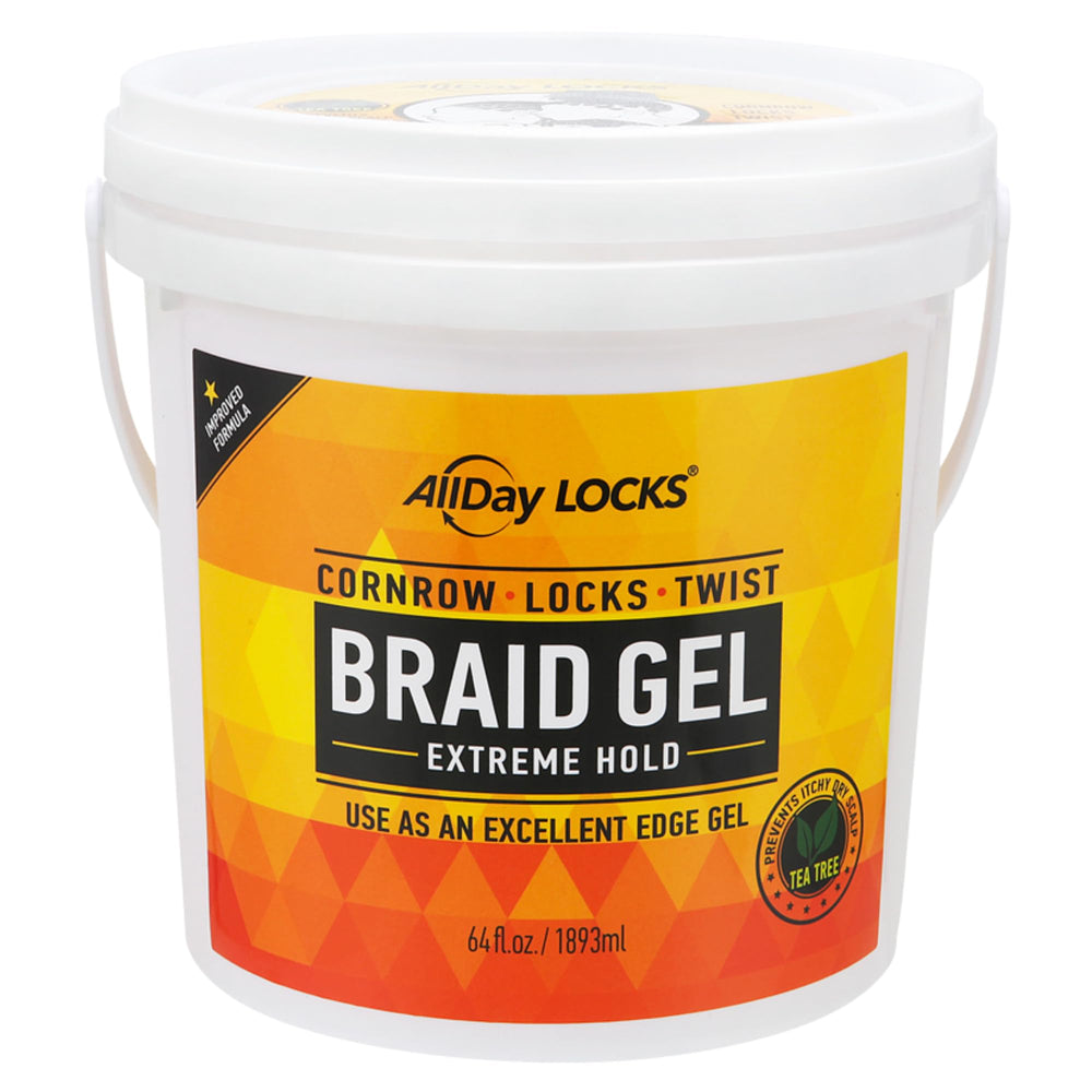 AllDay Locks Gel para trenzas, cubo: fijación extrema para peinados duraderos.