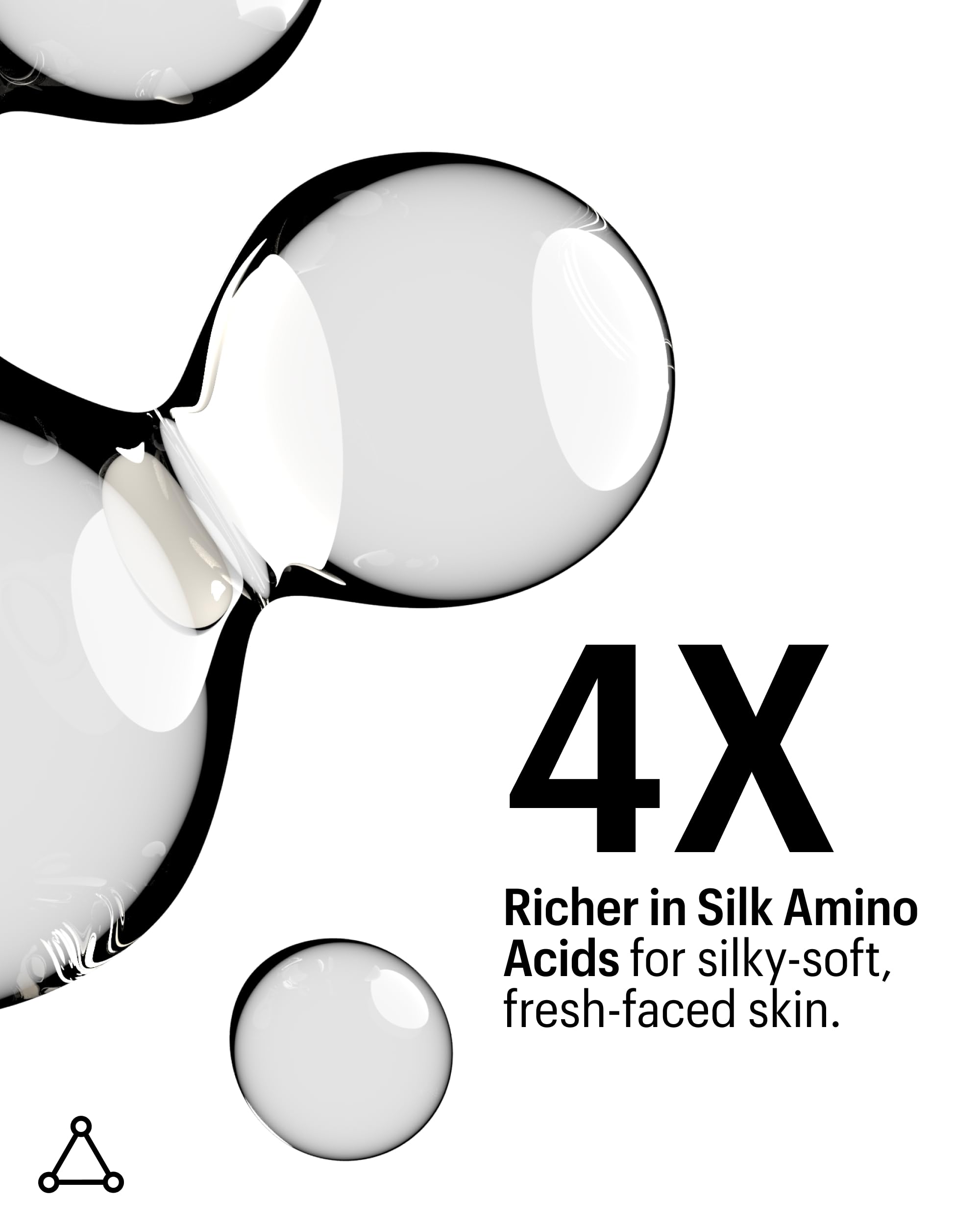 Allies of Skin Molecular Silk Amino Hydrating Cleanser, etiqueta de diseño elegante.