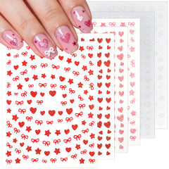 Allstarry pegatinas de uñas con corazones rojos para un look romántico en San Valentín.