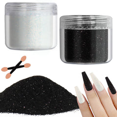 Allstarry polvo brillo azúcar blanco en uñas, acabado deslumbrante para manicura