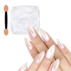 Allstarry polvos cromo perla blanca en frasco para uñas con acabado espejo.