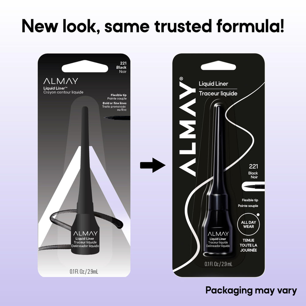 Almay delineador líquido probado oftalmológicamente para ojos sensibles.