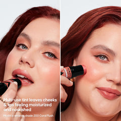 Almay tinte labial y mejillas, aplicación suave para un acabado equilibrado.