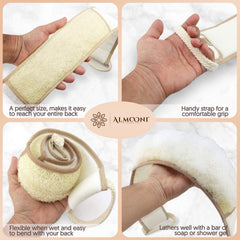 ALMOONI mango de algodón resistente ofrece agarre cómodo durante la ducha.