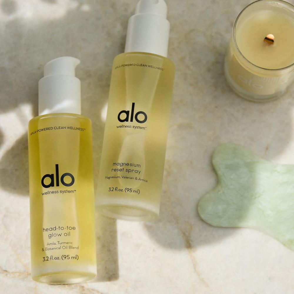 Uso en puntas del cabello para brillo extra con Alo.
