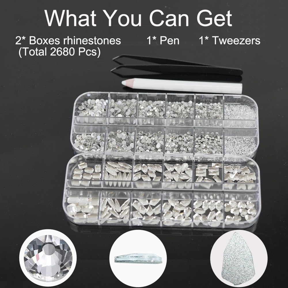 ALOCIAM formas variadas de cristales para uñas para efectos 3D llamativos.