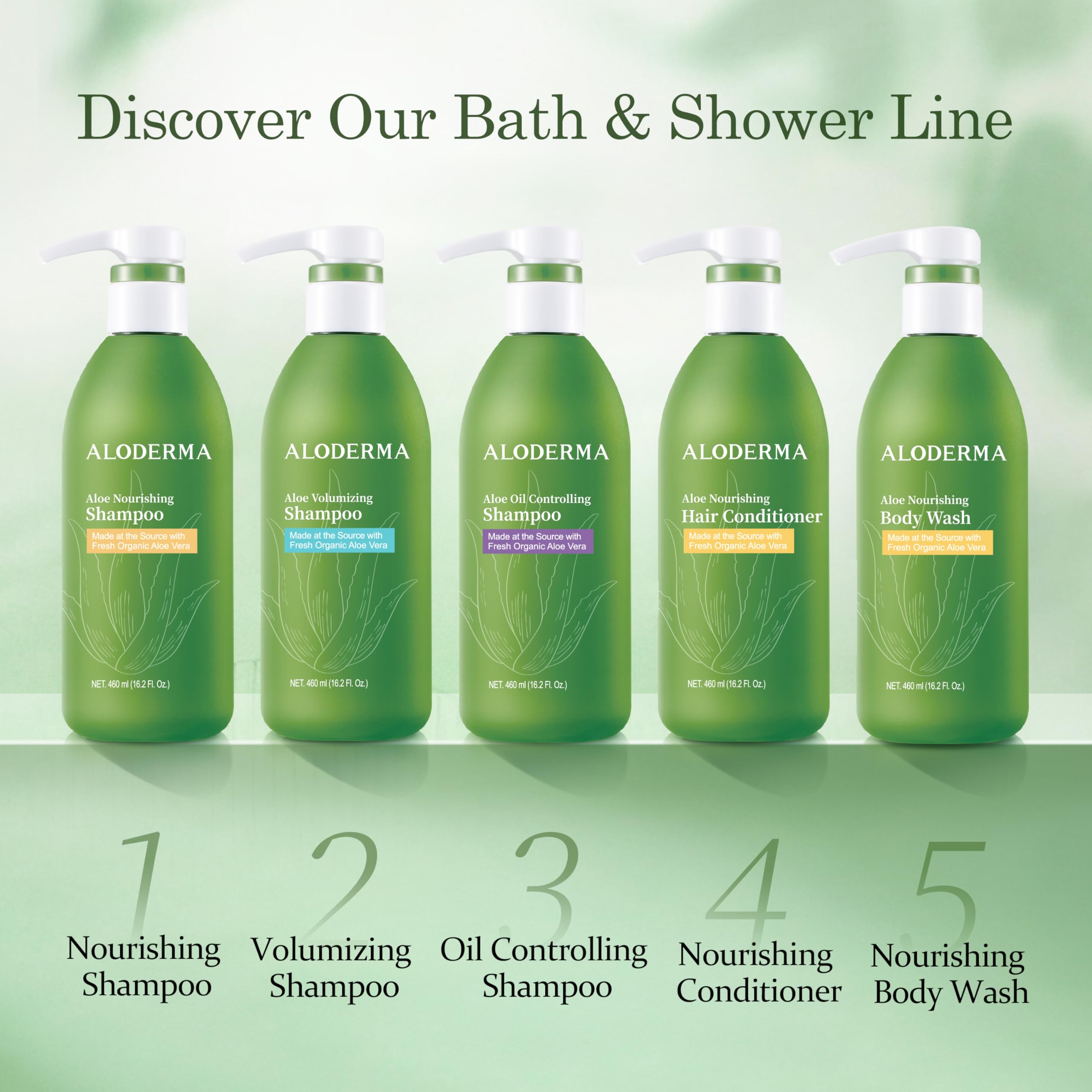 Brillo natural del cabello con Aloderma Aloe Nourishing Shampoo
