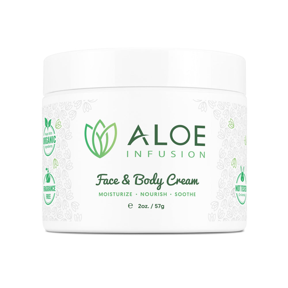 Aloe Infusion envase frontal: hidratación suave para piel seca.
